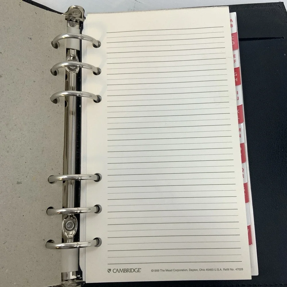 Franklin Covey 365 6-Ring Monthly Weekly Organizer‎ Planner Rust Black Canvass